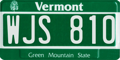 VT license plate WJS810