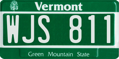 VT license plate WJS811