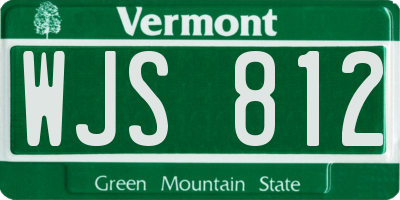 VT license plate WJS812