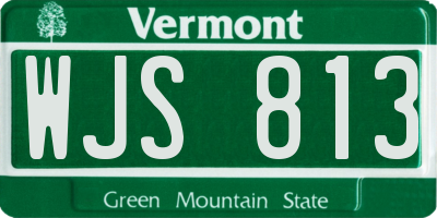 VT license plate WJS813
