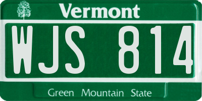 VT license plate WJS814