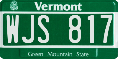 VT license plate WJS817