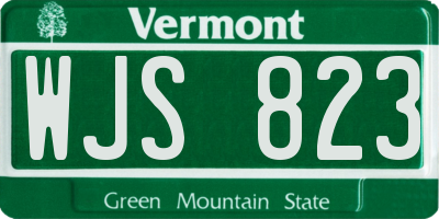 VT license plate WJS823