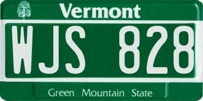 VT license plate WJS828