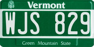 VT license plate WJS829