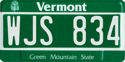 VT license plate WJS834