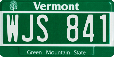 VT license plate WJS841