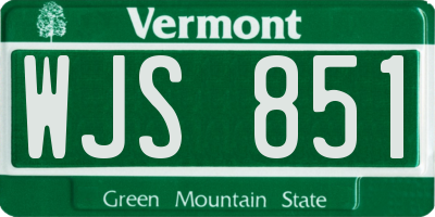 VT license plate WJS851