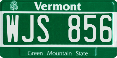VT license plate WJS856