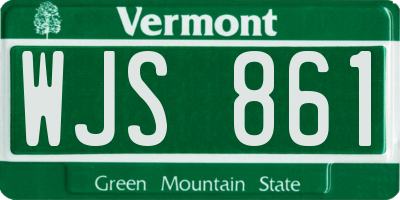 VT license plate WJS861