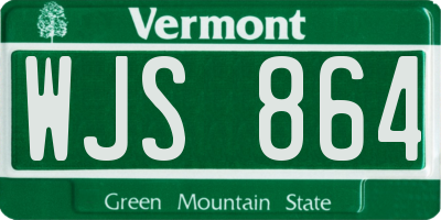 VT license plate WJS864
