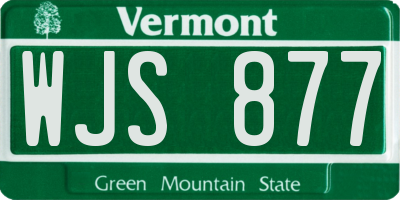 VT license plate WJS877