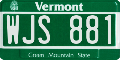 VT license plate WJS881