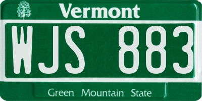 VT license plate WJS883