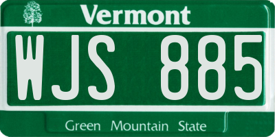 VT license plate WJS885