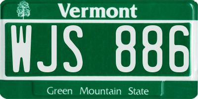 VT license plate WJS886