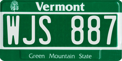 VT license plate WJS887