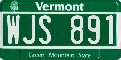 VT license plate WJS891