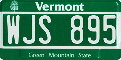 VT license plate WJS895