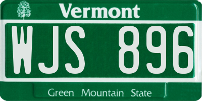 VT license plate WJS896