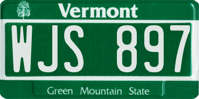 VT license plate WJS897