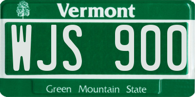 VT license plate WJS900