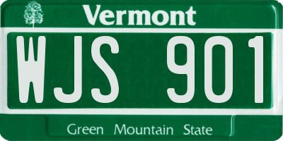 VT license plate WJS901