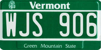 VT license plate WJS906
