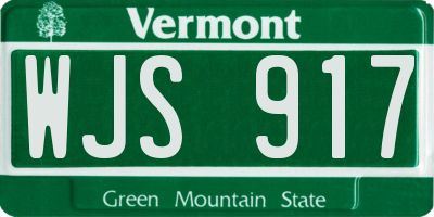 VT license plate WJS917