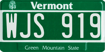 VT license plate WJS919