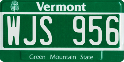 VT license plate WJS956