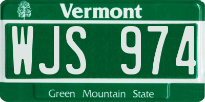 VT license plate WJS974