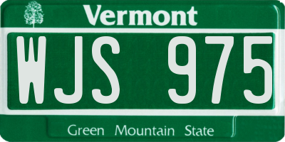 VT license plate WJS975