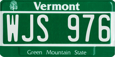 VT license plate WJS976
