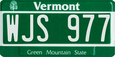 VT license plate WJS977