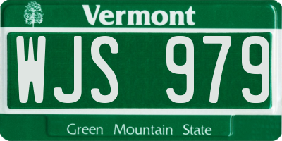 VT license plate WJS979