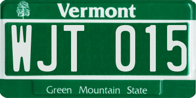 VT license plate WJT015