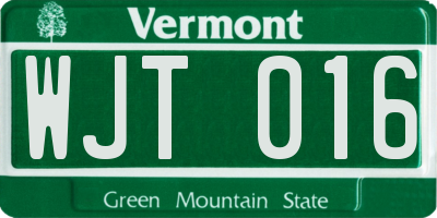 VT license plate WJT016