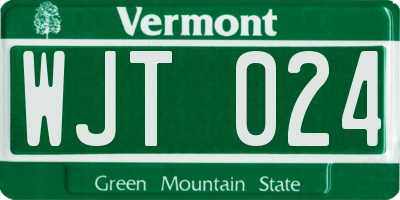 VT license plate WJT024