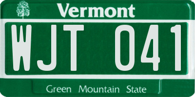 VT license plate WJT041