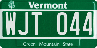 VT license plate WJT044