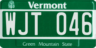 VT license plate WJT046