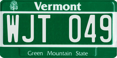 VT license plate WJT049