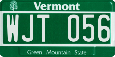 VT license plate WJT056