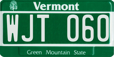 VT license plate WJT060