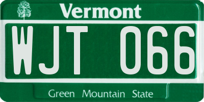 VT license plate WJT066