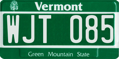 VT license plate WJT085