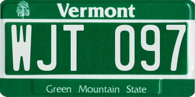VT license plate WJT097