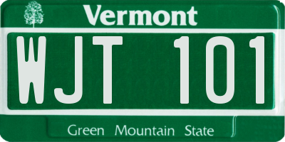 VT license plate WJT101