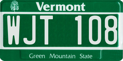 VT license plate WJT108